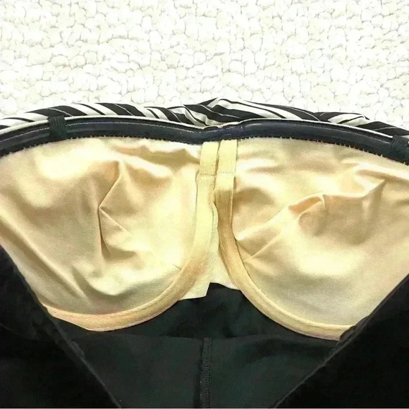 Miraclesuit Black/White Strapless Lucky Strike Layered Muse Bandeau Swimsuit - Picture 8 of 16